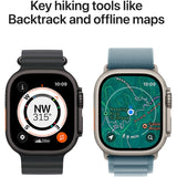 Apple Watch Ultra 3, GPS, Cellular, Carcasa Natural Titanium 49mm, Blue/Bright Blue Trail Loop - M/L