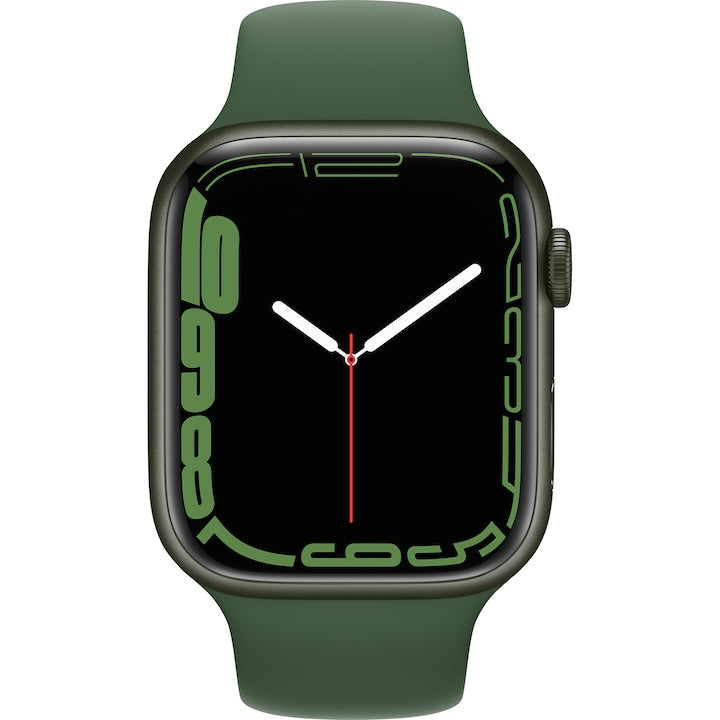 Second Hand - Apple Watch Series 7, GPS, Carcasa Green Aluminium 45mm, Clover Sport Band - starea de sanatate a bateriei: 92%