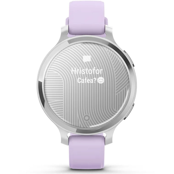 Smartwatch Garmin Lily 2 Active, 38mm, GPS, curea silicon, Silver/Purple Jasmine