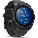 Smartwatch Garmin fenix 8, 47mm, AMOLED, Slate Gray, Black Silicone Band