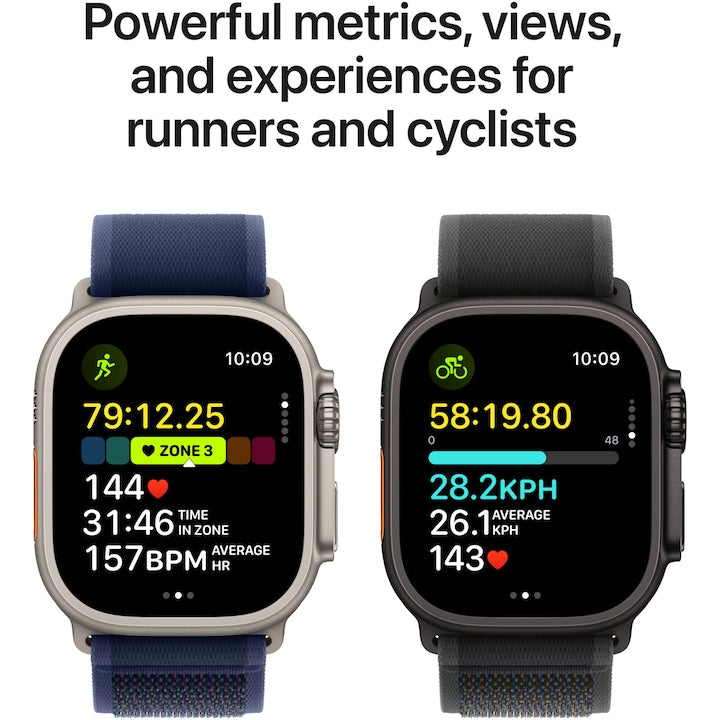 Apple Watch Ultra 2, GPS, Cellular, Carcasa Black Titanium 49mm, Black Trail Loop - M/L