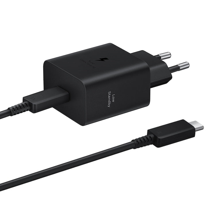 Incarcator retea Samsung super fast charger adapter, 45W, USB Type-C, Low Standby, cablu Type-C (5A), EP-T4511XBEGEU, Black