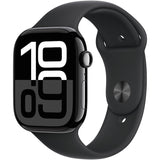 Apple Watch Series 10 Cellular, Carcasa Jet Black Aluminium 42mm, Black Sport Band - M/L