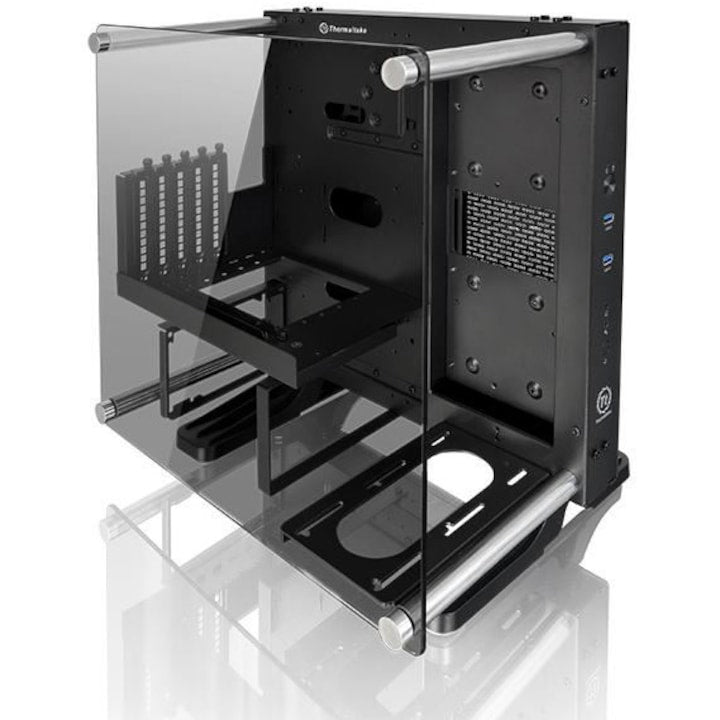 Carcasa Thermaltake Core P1 Tempered Glass, Mini Tower, fara sursa, mATX, Black