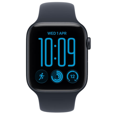 Apple Watch SE 3, GPS, Carcasa Midnight Aluminium 44mm, Navy Blue Sport Band - M/L