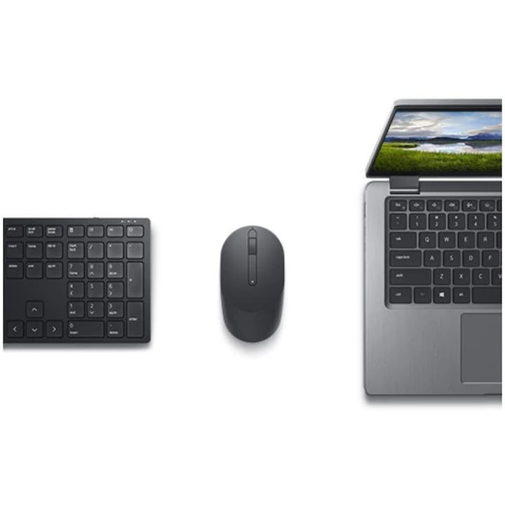 Kit tastatura + mouse wireless Dell KM5221W, retail box, US International layout, Negru
