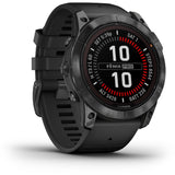 Smartwatch Garmin Fenix 7X Pro Solar, Glass, curea Neagra, Slate Grey