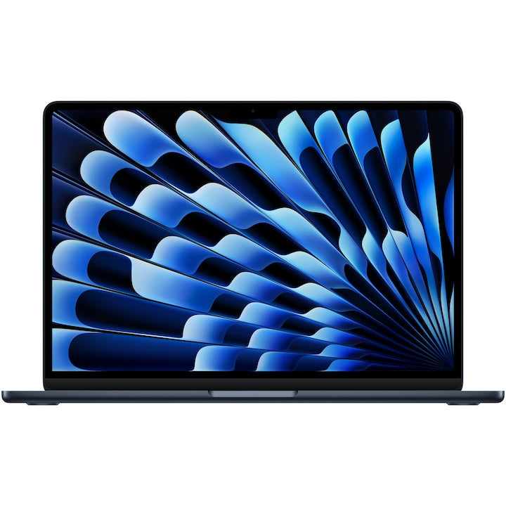 Laptop Apple MacBook Air 13", cu procesor Apple M4, 10 nuclee CPU si 8 nuclee GPU, 16GB RAM, 256GB, Tastatura DE, Midnight