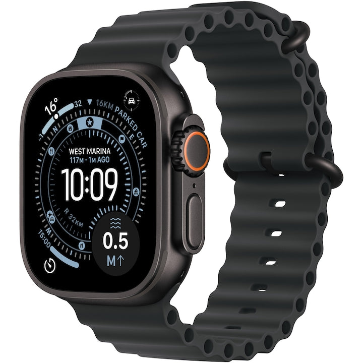 Apple Watch Ultra 3, GPS, Cellular, Carcasa Black Titanium 49mm, Black Ocean Band