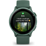 Smartwatch Garmin vivoactive 6, GPS, 42mm, curea silicon, Jasper Green/J. Green Metallic