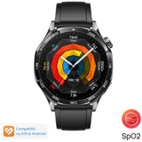 Smartwatch Huawei Watch GT 5, 46MM, Deep Tarnish Stainless Steel Case, Black Fluoroelastomer Strap