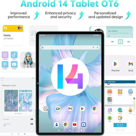 Tabletă Oukitel OT6, 10.1" FHD+, 4GB RAM (+12GB virtual), 64GB, Wi-Fi 6, Android 13, cu stilou – Subțire, rapidă și versatilă