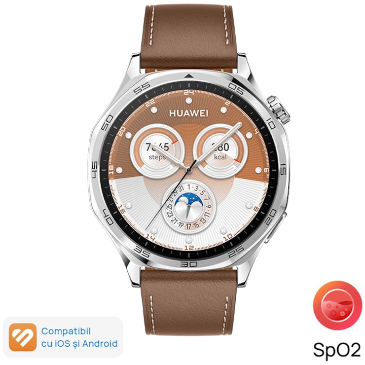 Smartwatch Huawei Watch GT 5, 46MM, Tarnish Stainless Steel Case