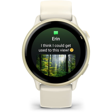 Smartwatch Garmin vivoactive 6, GPS, 42mm, curea silicon, Bone/Lunar Gold