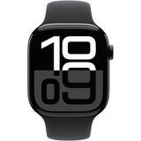 Apple Watch Series 10 Cellular, Carcasa Jet Black Aluminium 42mm, Black Sport Band - M/L