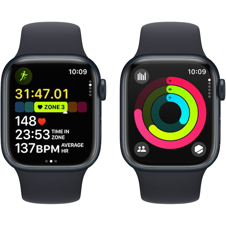 Apple Watch Series 9, GPS, Cellular, Carcasa Midnight Aluminium 41mm, Midnight Sport Band - M/L - second hand