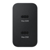 Incarcator retea Samsung super fast charger adapter Duo 50W, 2 x USB Type-C, cablu Type-C - Type-C (5A) inclus, Negru