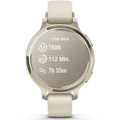 Smartwatch Garmin Lily 2 Active, 38mm, curea silicon, Lunar Gold/Bone