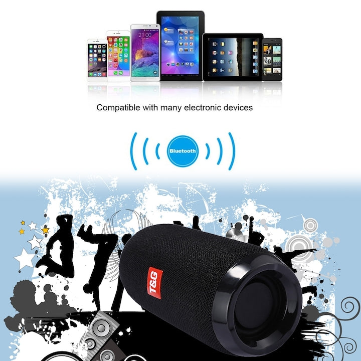 Boxa portabila T&G TG117, Stereo BT, cu microfon, apeluri hands-free, slot card TF, AUX IN, radio FM, Negru