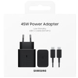 Incarcator retea Samsung super fast charger adapter, 45W, USB Type-C, Low Standby, cablu Type-C (5A), EP-T4511XBEGEU, Black