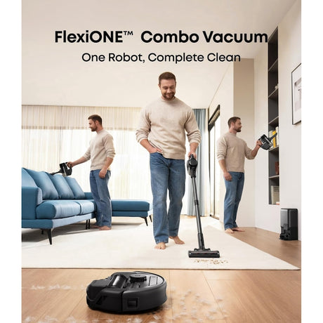 Aspirator robot eufy E20 3-in-1, 8.000Pa, Statie Auto-Golire, Sistem Filtrare cu 5 nivele, Negru