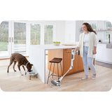Aspirator vertical fara fir 2in1 Shark IW3612EU DetectClean & Empty Flexwand, 240W, 18V, 0.42L, autonomie 60 min, statie golire 3in1 Anti-Odour, Dirt/Floor/Edge Detect, QuadClean LED, Anti-Hair Wrap, perie 2in1 spatii inguste, alb-auriu