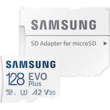 Card de Memorie cu Adaptor, 128GB, Samsung Evo Plus, White