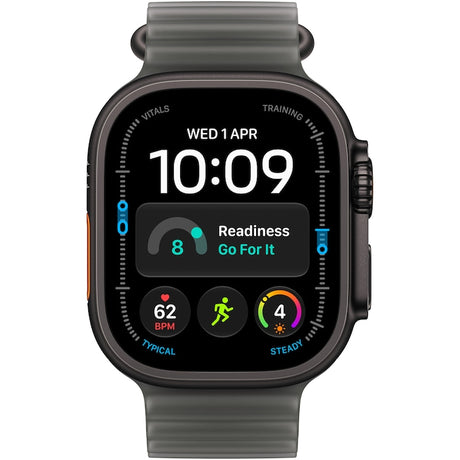 Smartwatch Apple Watch Ultra 4, GPS, Cellular, Carcasa Black Titanium 49mm, Translucent Black Ocean Band