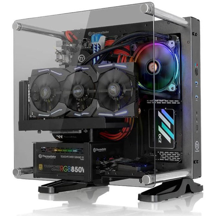 Carcasa Thermaltake Core P1 Tempered Glass, Mini Tower, fara sursa, mATX, Black