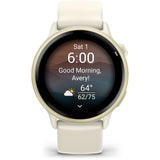 Smartwatch Garmin vivoactive 6, GPS, 42mm, curea silicon, Bone/Lunar Gold
