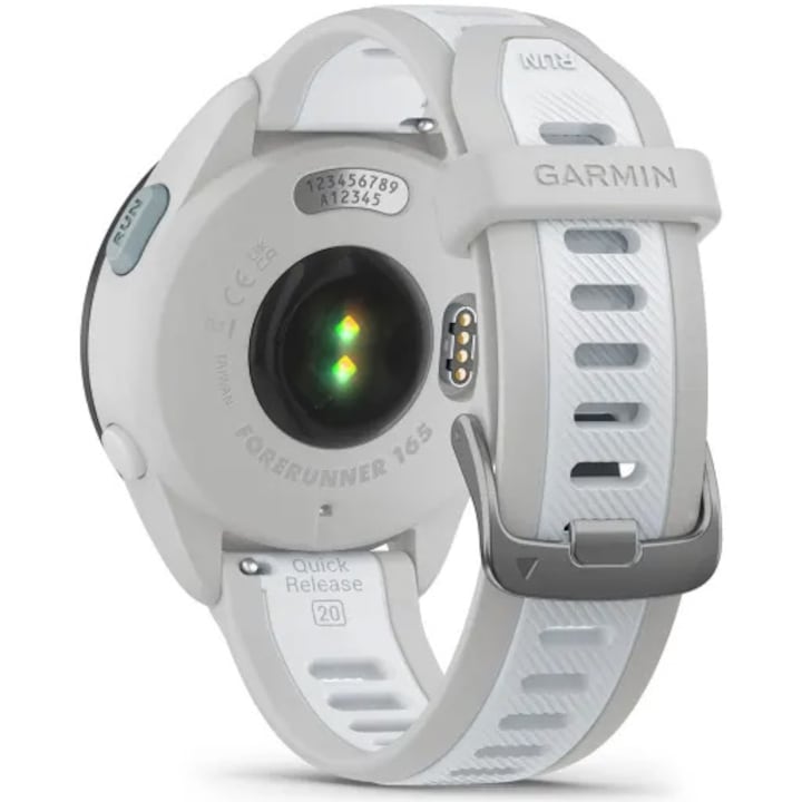 Ceas multisport / smartwatch Garmin Forerunner 165, curea Silicon, Mist Grey/Whitestone