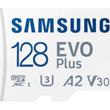 Card de Memorie cu Adaptor, 128GB, Samsung Evo Plus, White