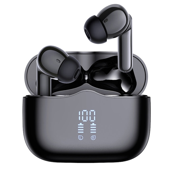 Casti audio Wireless In-Ear Techsuit®️ VelarX One cu Anulare Activa a Zgomotului, Bluetooth 5.4, Sunet Puternic Driver Audio 13mm si Sistem cu 4 Microfoane pentru Apeluri Clare (ENC) – Autonomie pana la 26 Ore. Universale