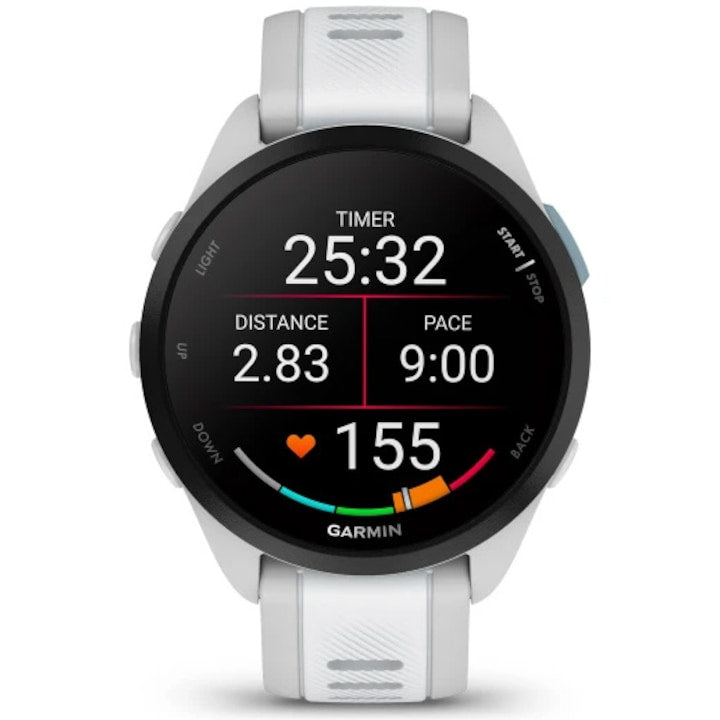 Ceas multisport / smartwatch Garmin Forerunner 165, curea Silicon, Mist Grey/Whitestone