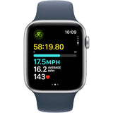 Apple Watch SE (2023), GPS, Carcasa Midnight Aluminium 44mm, Storm Blue Sport Band - S/M