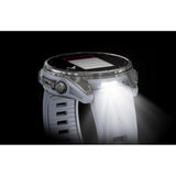 Smartwatch Garmin fenix 8, 43mm, AMOLED, Glass, Otel inoxidabil, Silver, Whitestone Silicone Band