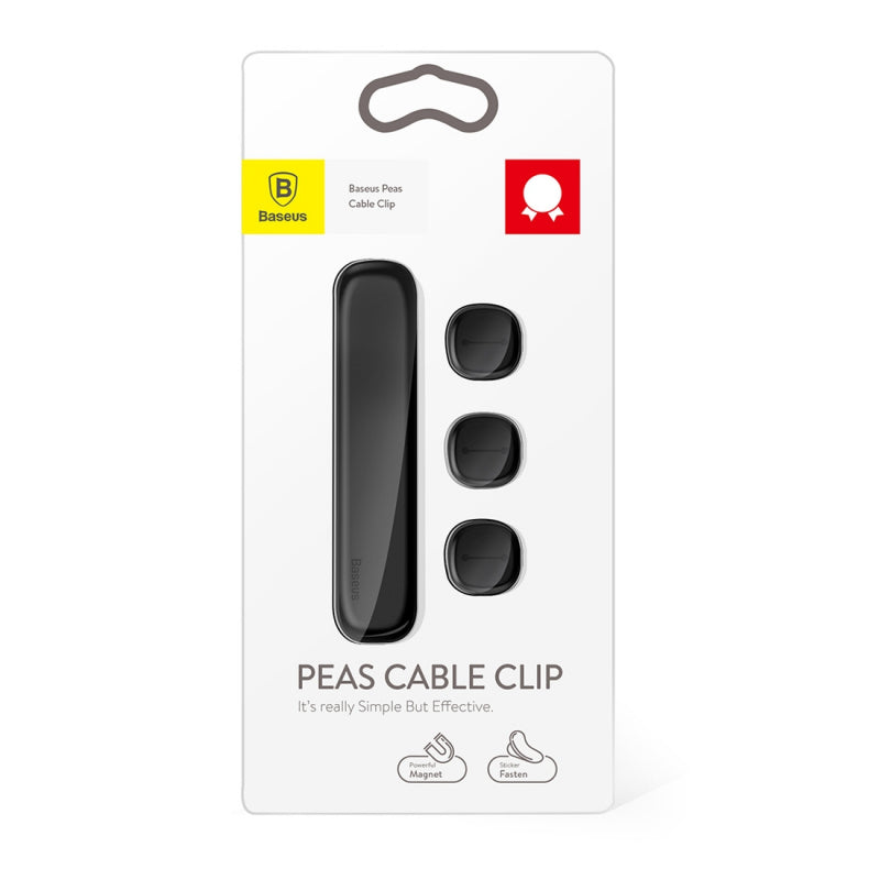 Organizator Magnetic Cablu Baseus Peas, Negru ACWDJ-01